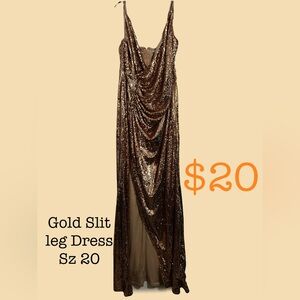 Elegant Gold Sequin Evening Gown